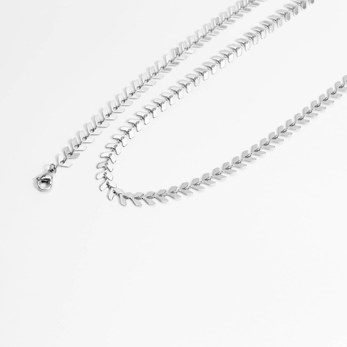 #209 Stainless Steel Chevron Chain Necklace