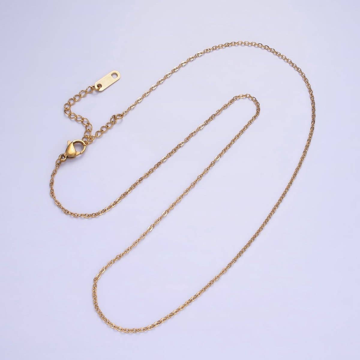 #150 | Stainless Steel 1.2mm Cable Chain 18 Inch Necklace w. Extender in Gold & Silver