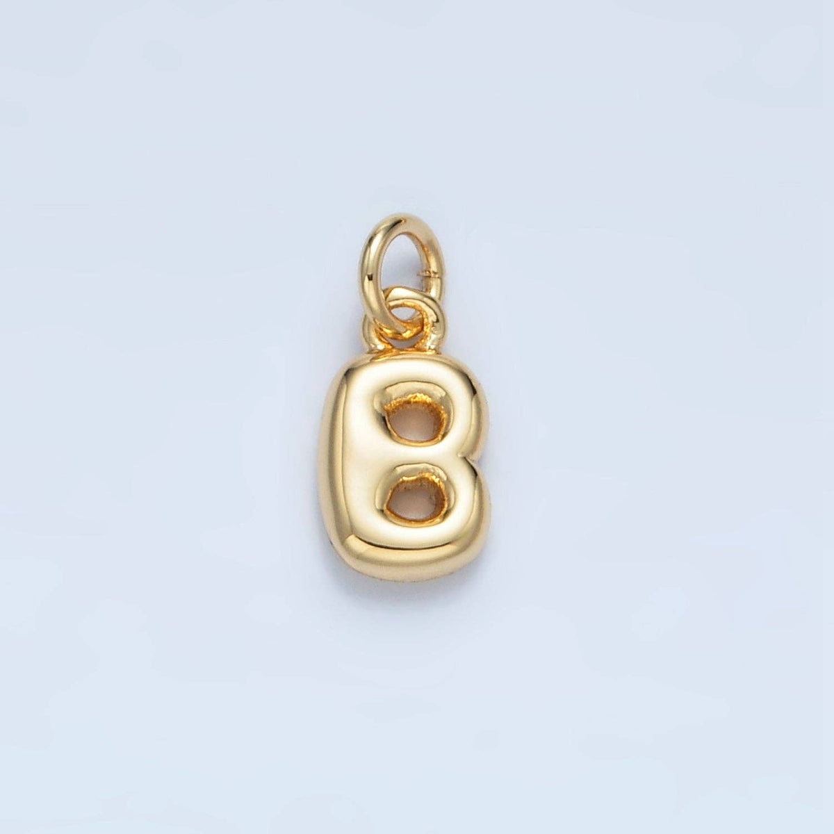 (#84) 16K Gold Filled 10mm Initial Letter Chubby Balloon Mini Charm